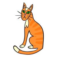 Cartoon orange cat isolated on white background. vector