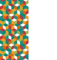 Pattern of colored cubes. Multicolored cubic background. Cube pattern. Cube vector. Cube background. vector