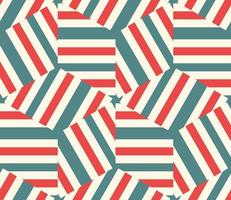 Abstract cube geometric seamless pattern with stripes, rhombuses. Striped mosaic, tile background, wrapping paper.