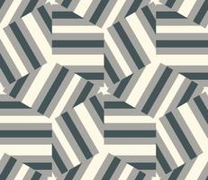 Abstract cube geometric seamless pattern with stripes, rhombuses. Striped mosaic, tile background, wrapping paper. vector
