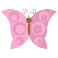 Cartoon mosaic butterfly isolated on white background.  Cute insect icon, logo. vector