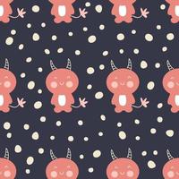 Dark seamless pattern with devils and spots. vector
