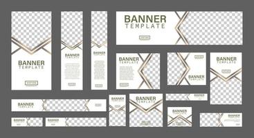 set of creative web banners of standard size with a place for photos. Business ad banner. Vertical, horizontal and square template. vector illustration EPS 10