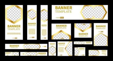 set of creative web banners of standard size with a place for photos vector