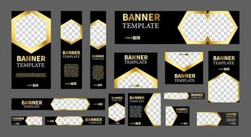 set of creative web banners of standard size with a place for photos vector