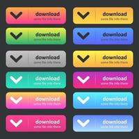 Set of Download icons button design. Colorful download button pack for website, ads, UI, and project. vector EPS 10