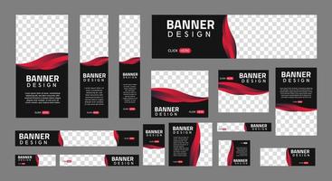 conjunto de banners web creativos de tamaño estándar con un lugar para fotos. banner de anuncios comerciales. plantilla vertical, horizontal y cuadrada. ilustración vectorial eps 10 vector