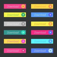 Set of Download icons button design. Colorful download button pack for website, ads, UI, and project. vector EPS 10