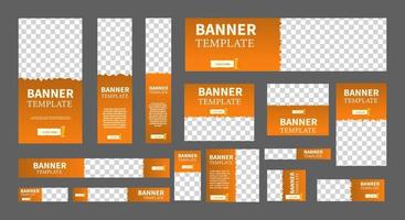 Conjunto de banners web creativos de tamaño estándar con un lugar para fotos. vector