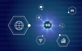 5G new wireless internet wifi connection. Various icon internet and machine technology. vector eps 10