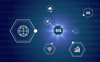 5g nueva conexión inalámbrica a internet wifi. varios iconos de tecnología de Internet y máquinas. vector eps 10