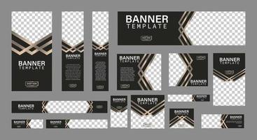 set of creative web banners of standard size with a place for photos. Business ad banner. Vertical, horizontal and square template. vector illustration EPS 10