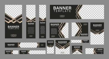 set of creative web banners of standard size with a place for photos. Business ad banner. Vertical, horizontal and square template. vector illustration EPS 10