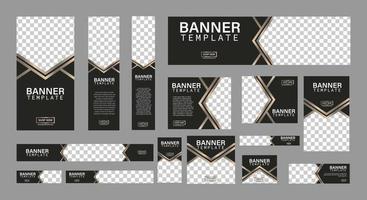 set of creative web banners of standard size with a place for photos. Business ad banner. Vertical, horizontal and square template. vector illustration EPS 10