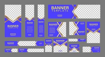 conjunto de banners web creativos de tamaño estándar con un lugar para fotos. banner de anuncios comerciales. plantilla vertical, horizontal y cuadrada. ilustración vectorial eps 10 vector