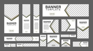 set of creative web banners of standard size with a place for photos. Business ad banner. Vertical, horizontal and square template. vector illustration EPS 10