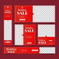 set of web banners of different sizes with place for photos. Sale banner template design. vector illustration