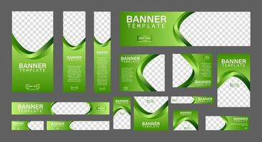 conjunto de banners web creativos de tamaño estándar con un lugar para fotos. banner de anuncios comerciales. plantilla vertical, horizontal y cuadrada. ilustración vectorial eps 10 vector