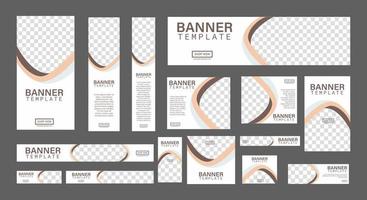 set of creative web banners of standard size with a place for photos. Business ad banner. Vertical, horizontal and square template. vector illustration EPS 10