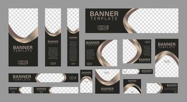 set of creative web banners of standard size with a place for photos. Business ad banner. Vertical, horizontal and square template. vector illustration EPS 10