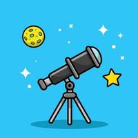 Ilustración de vector de telescopio