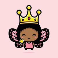 cute pretty fairy character design vector