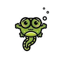 cute tadpole vector design swimming