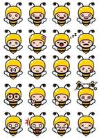 Cute bee mascot vector designs