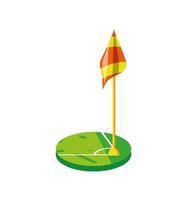 soccer field corner with flag vector