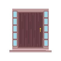 puerta de entrada de madera vector