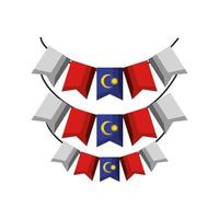 malaysia bunting decoration vector