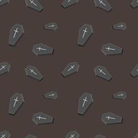 Coffins Seamless Pattern Black Design vector