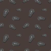 Coffins Seamless Pattern Black Design vector