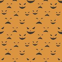 Monster Face Expression Seamless Pattern Orange Design vector