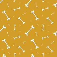 White Bones Seamless Pattern Yellow Design vector