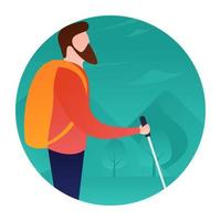 Trendy Hiking Concepts vector