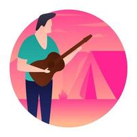 Camping Guitarist Concepts vector