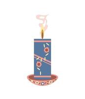 burning candle aroma vector