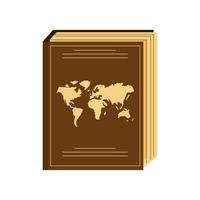 mapa del mundo en un libro vector