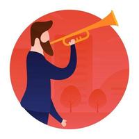 Man Playing Bugle vector