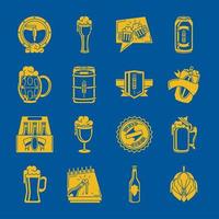 beer drink icon set vector