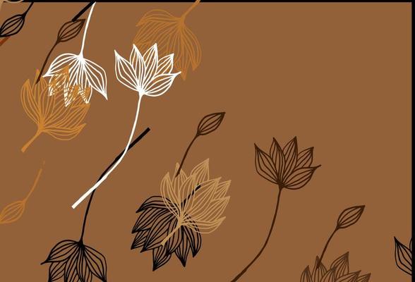 Light Orange vector doodle pattern.