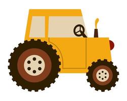 vector icono de tractor de otoño. Transporte agrícola de la temporada de otoño aislado sobre fondo blanco. linda ilustración adorable de vacaciones de acción de gracias para niños