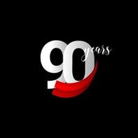 90 Years Anniversary Celebration Number Vector Template Design Illustration