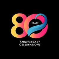 80 Years Anniversary Celebration Number Vector Template Design Illustration