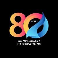 80 Years Anniversary Celebration Number Vector Template Design Illustration