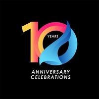 10 Years Anniversary Celebration Number Vector Template Design Illustration