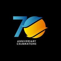 70 Years Anniversary Celebration Number Vector Template Design Illustration