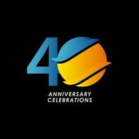 40 Years Anniversary Celebration Number Vector Template Design Illustration