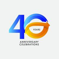 40 Years Anniversary Celebration Number Vector Template Design Illustration